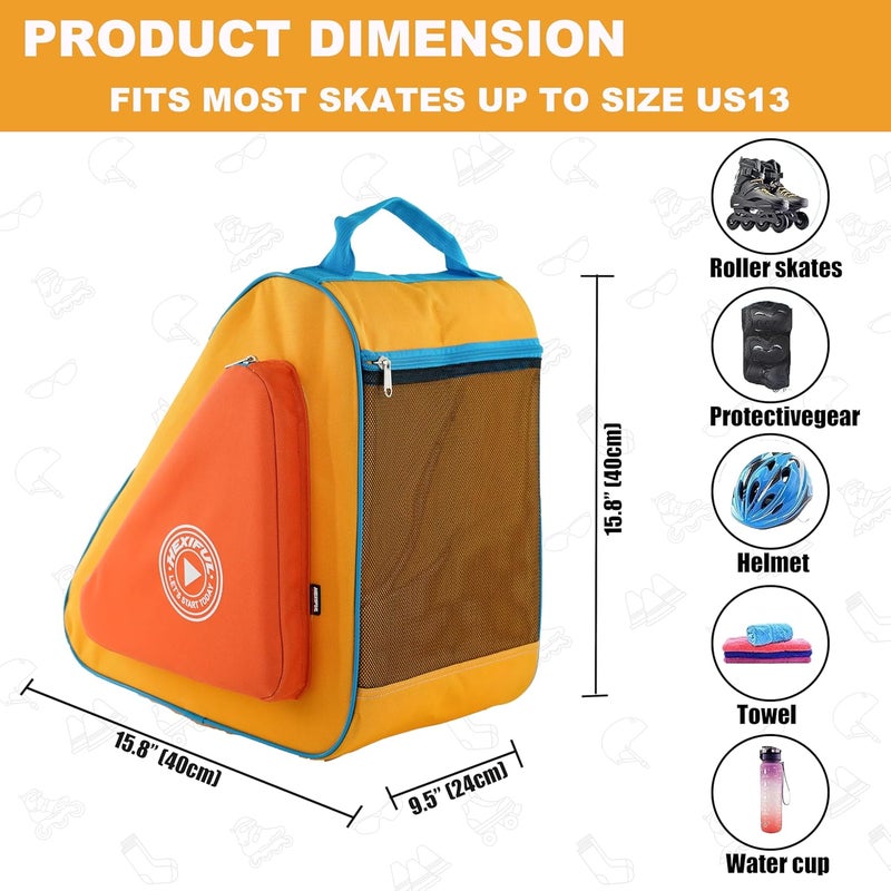 HEXIFUL Skate Bag for Ice, Inline, Roller & Quad Skates - Kids & Adults - Image 4